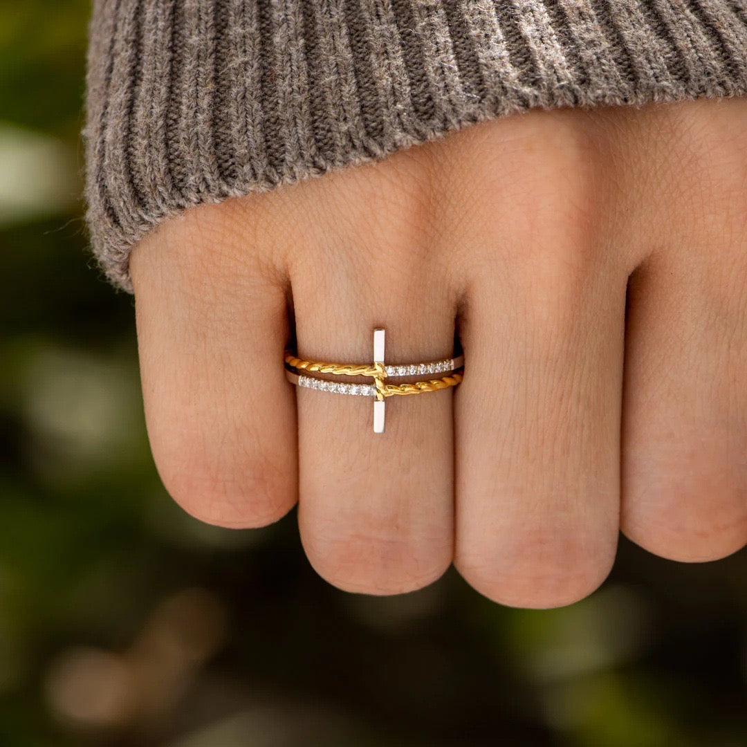 Cross Of Friendship Ring - Forever Together