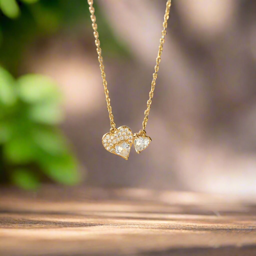 Double Heart Necklace - Gift For Her