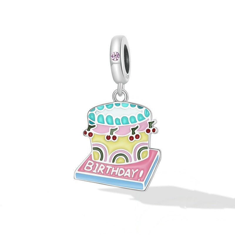 Cherry Pop Birthday Cake Charm