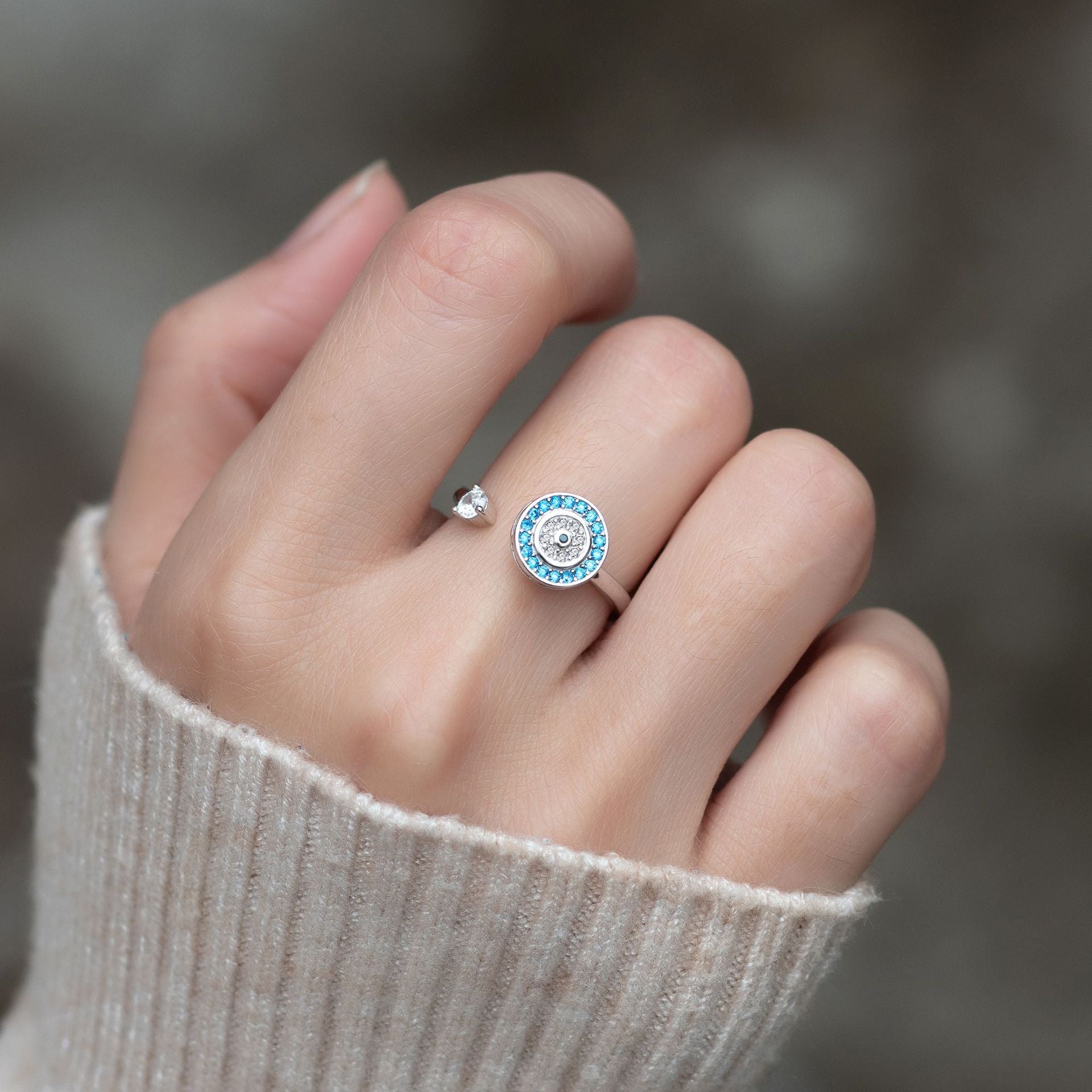 Evil Eye Rotating Ring - Forever Together