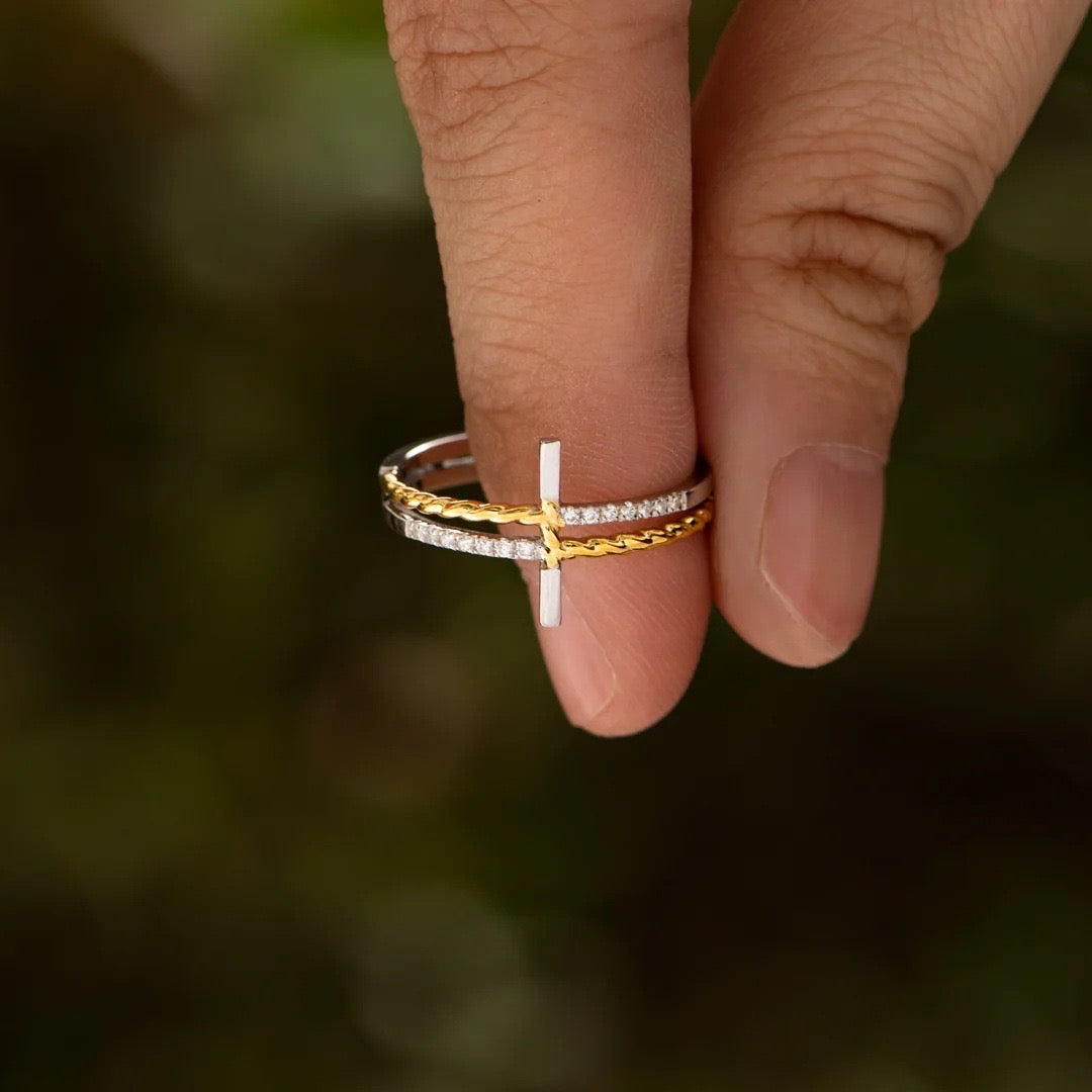 Cross Of Friendship Ring - Forever Together