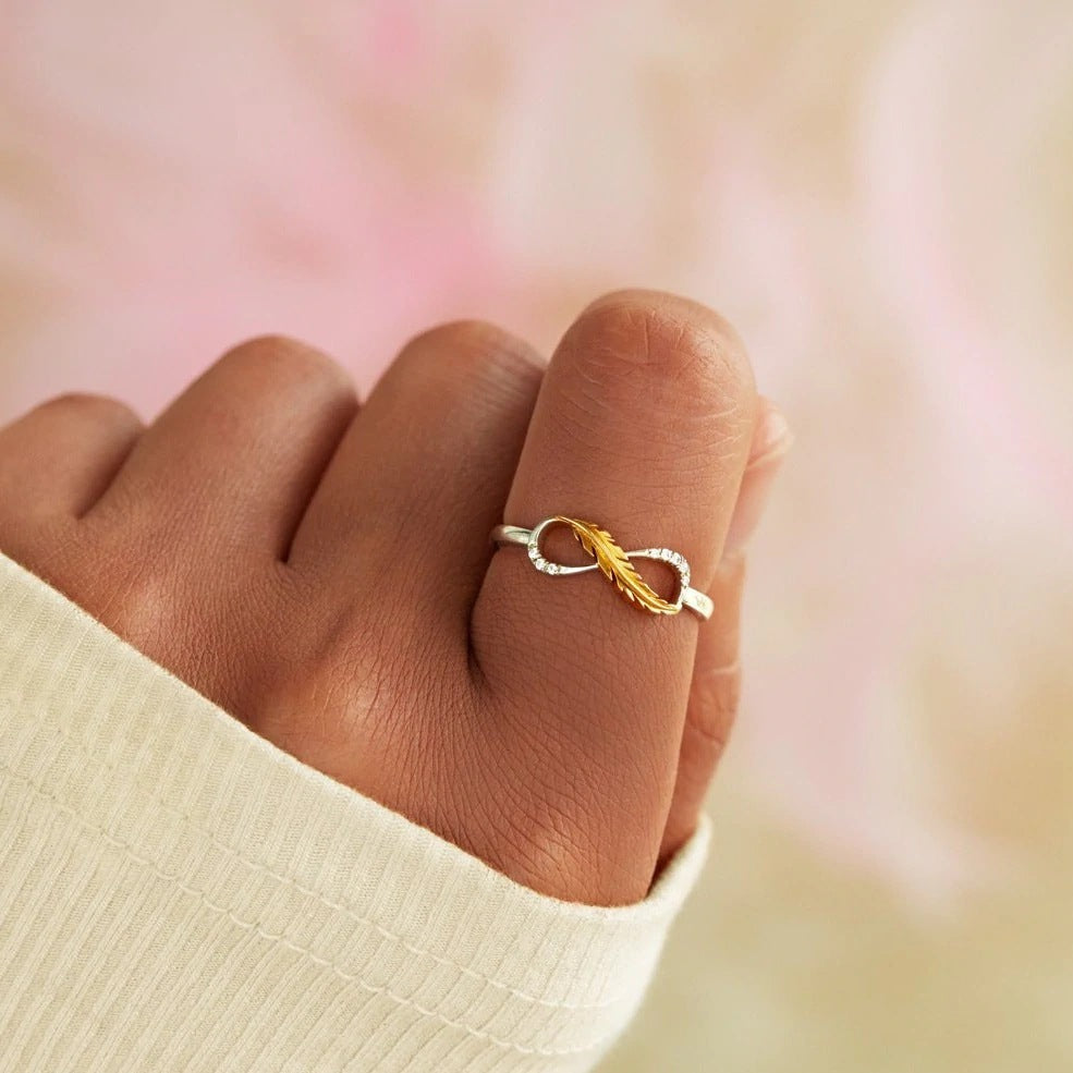 Infinity Feather Ring - Gift For Her