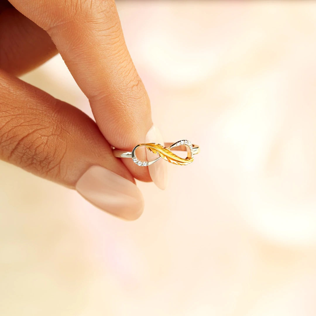 Infinity Feather Ring - Gift For Her