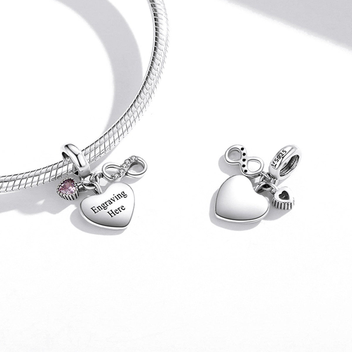Endless Love Personalised Heart Charm