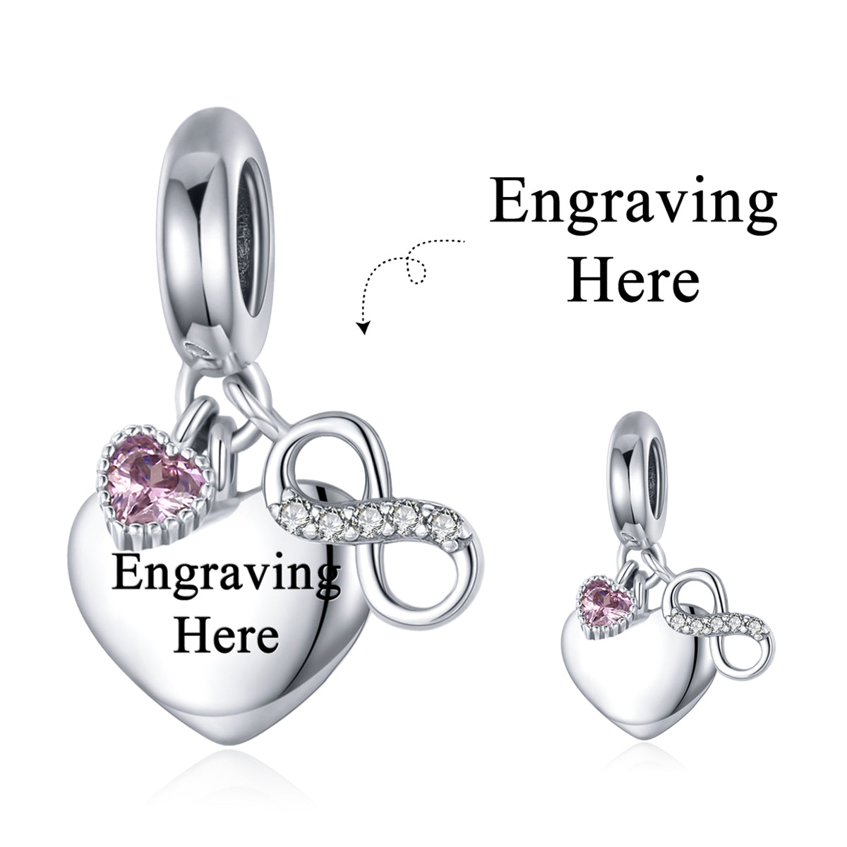 Endless Love Personalised Heart Charm